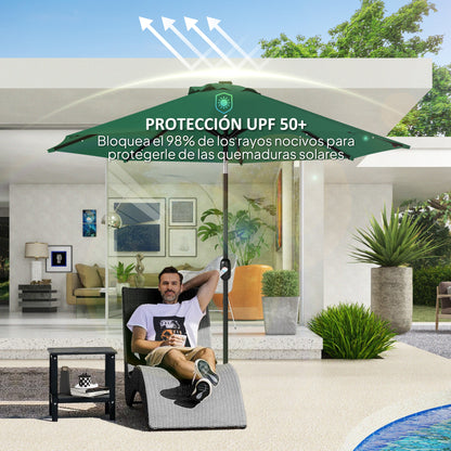 3m Umbrella Replacement Canopy Replacement Cover for Patio Umbrella with Top Vent UV 50+ Protection Polyester Outdoor Parasol Cover Green