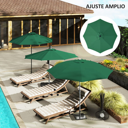 3m Umbrella Replacement Canopy Replacement Cover for Patio Umbrella with Top Vent UV 50+ Protection Polyester Outdoor Parasol Cover Green