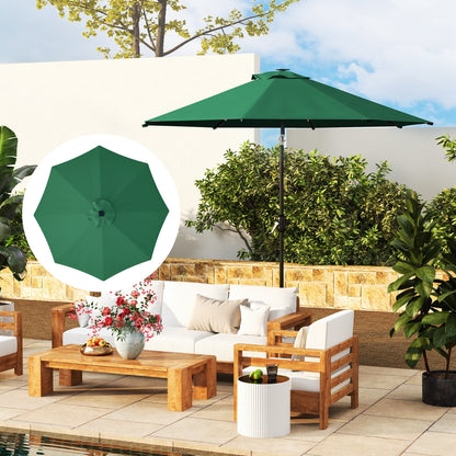 3m Umbrella Replacement Canopy Replacement Cover for Patio Umbrella with Top Vent UV 50+ Protection Polyester Outdoor Parasol Cover Green
