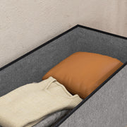 Storage Bench Ottoman, 76 x 38 x 38 cm, 84L, foldable, end of bed, footrest, with lid, for hallway, living room, tufted, light gray