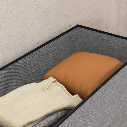 Storage Bench Ottoman, 76 x 38 x 38 cm, 84L, foldable, end of bed, footrest, with lid, for hallway, living room, tufted, light gray