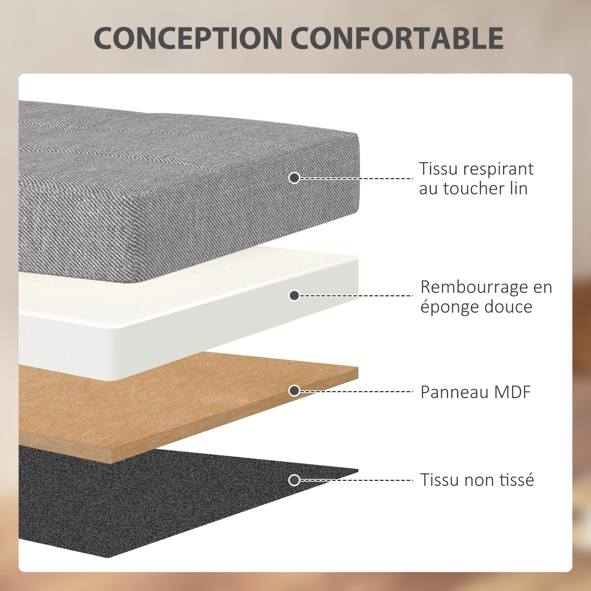 Storage Bench Ottoman, 76 x 38 x 38 cm, 84L, foldable, end of bed, footrest, with lid, for hallway, living room, tufted, light gray