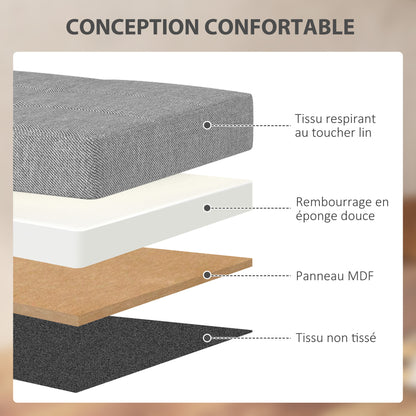 Storage Bench Ottoman, 76 x 38 x 38 cm, 84L, foldable, end of bed, footrest, with lid, for hallway, living room, tufted, light gray