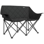 Folding Chair for 2 People Camping Chair with Cooler Bags Carrying Bag Outdoor Foldable Chair Supports up to 250kg Sturdy Lightweight Padded Fishing Chair Garden Chair for Garden Camping Beach