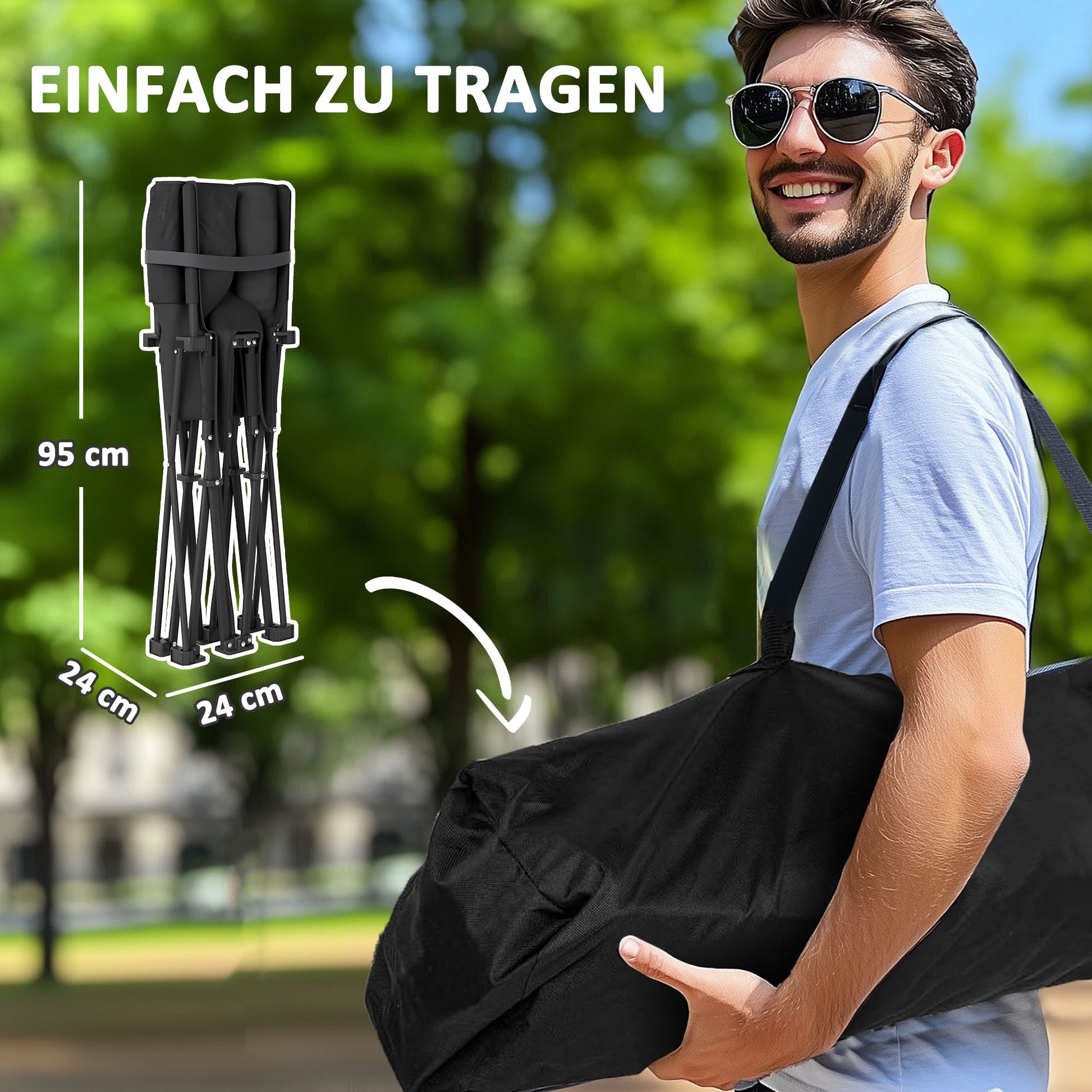 Folding Chair for 2 People Camping Chair with Cooler Bags Carrying Bag Outdoor Foldable Chair Supports up to 250kg Sturdy Lightweight Padded Fishing Chair Garden Chair for Garden Camping Beach
