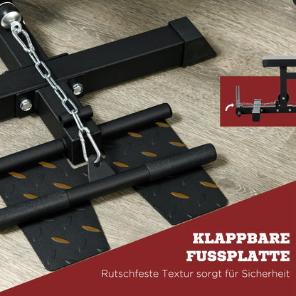 SPORTNOW Home Gym Power Tower multifunctional Lat Pulldown Station with Lat Pulldown Bar, Tricep Bar, up to 50 kg Weights Lat Pulldown Tower, Cable Pulldown Station Lat Pulldown Machine Fitness Equipment for Home Gym Strength Training