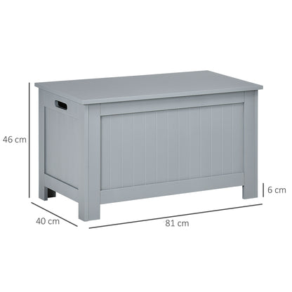 Storage Trunk for Bedroom Storage Bench with Lid Versatile Storage Trunk with Safety Hinge for Hallway Living Room 81x40x46 cm Gray