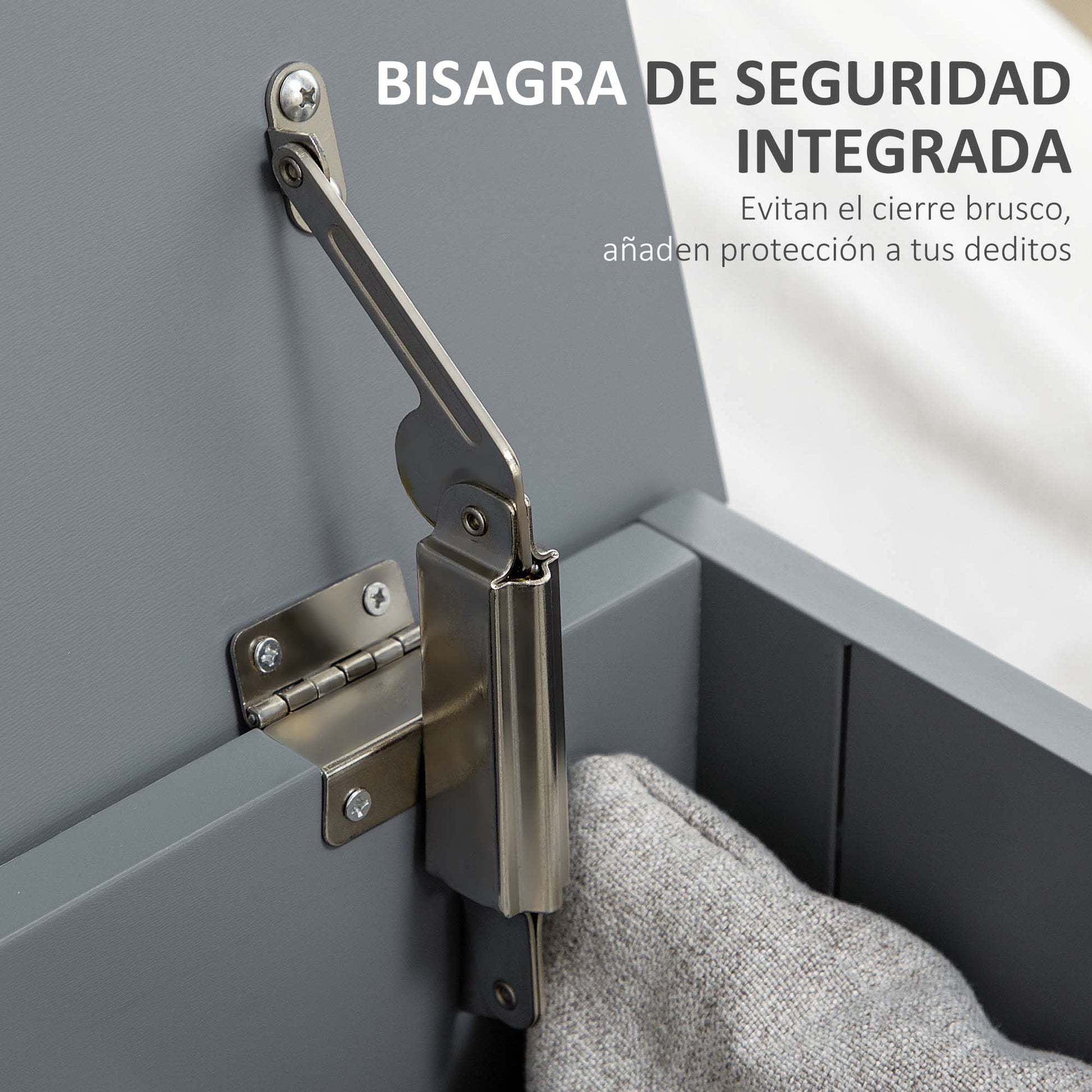 Storage Trunk for Bedroom Storage Bench with Lid Versatile Storage Trunk with Safety Hinge for Hallway Living Room 81x40x46 cm Gray