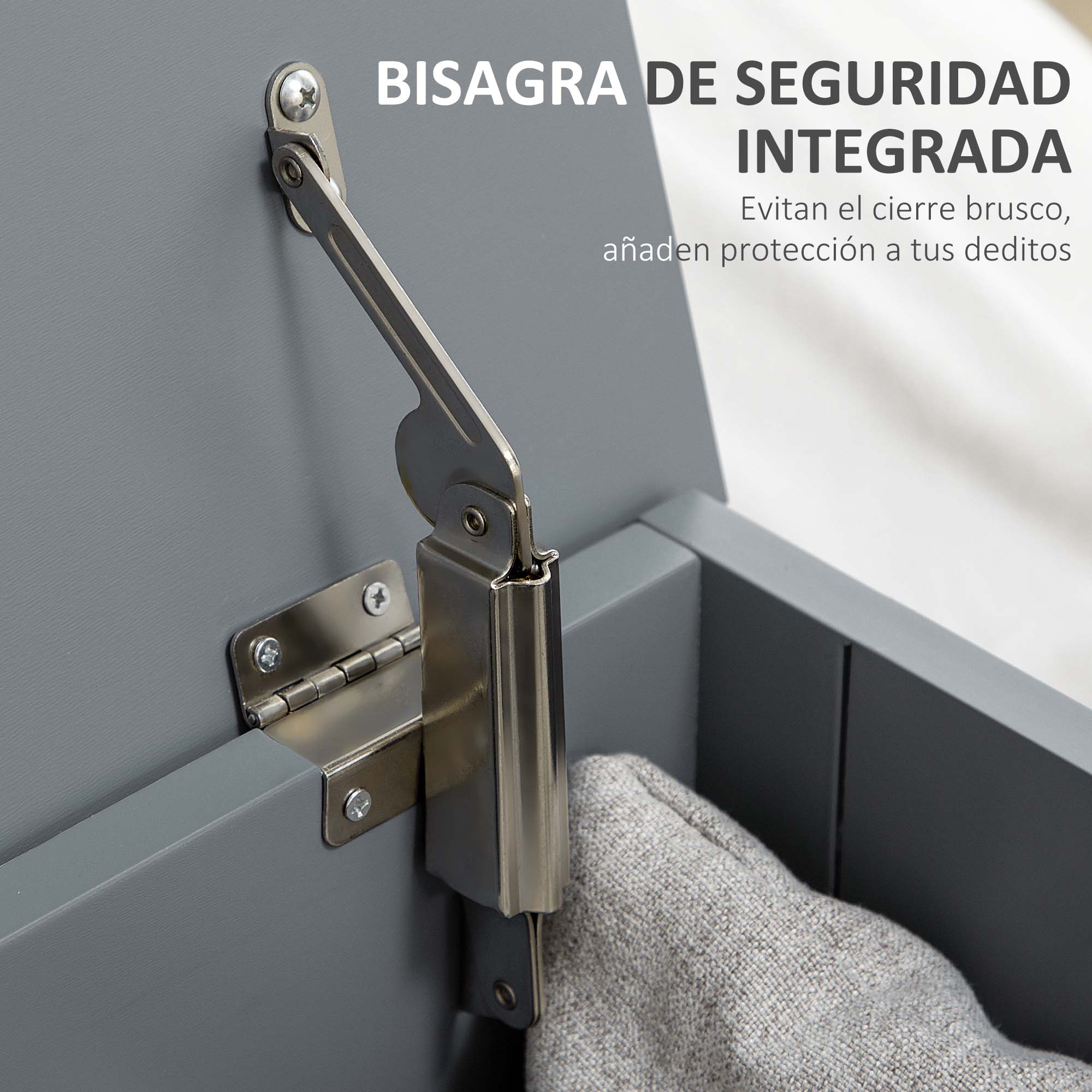 Storage Trunk for Bedroom Storage Bench with Lid Versatile Storage Trunk with Safety Hinge for Hallway Living Room 81x40x46 cm Gray
