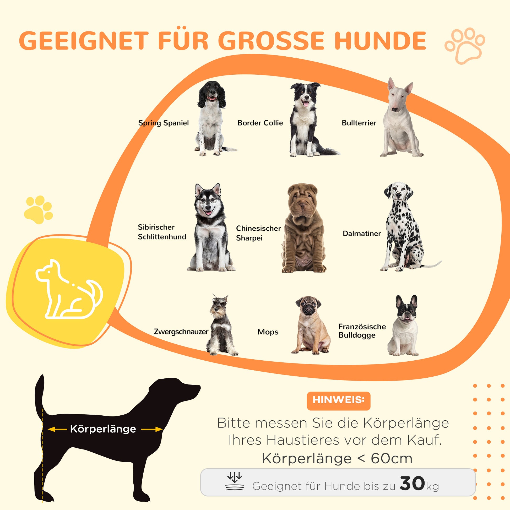 Home Dog Cage, Dog Crate with 2 Doors, Washable Cushion, Dog House with Adjustable Feet, Latches, for Large Dogs up to 30 kg, Gray, 94 x 60 x 71.5 cm