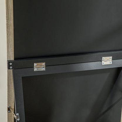 Full Body Mirror, 162.6 x 53.5 cm Floor Mirror with Stand, Wall Mirror for Living Room, Bedroom, Dressing Room White+Natural Wood