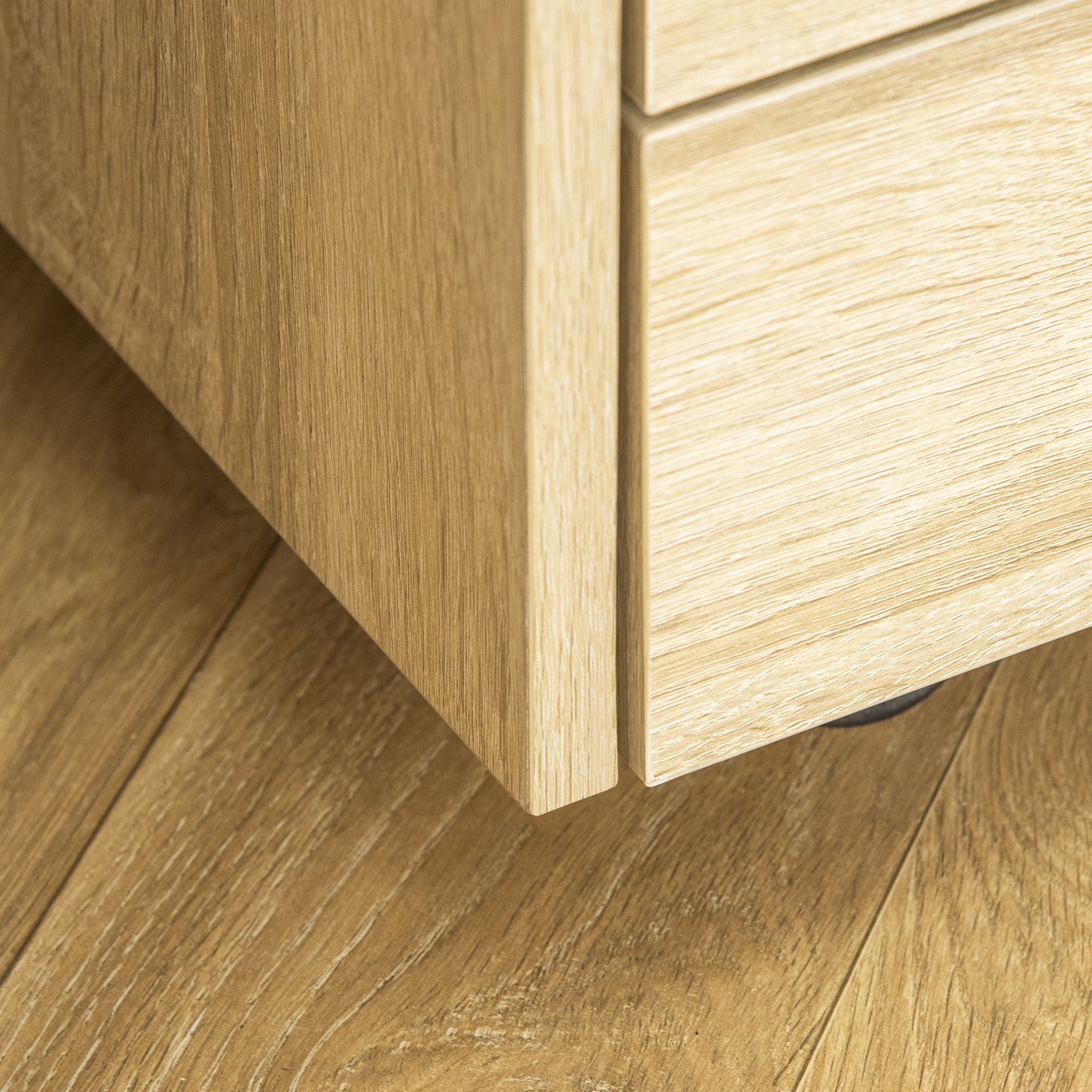 Office Drawer Unit File Cabinet with 4 Drawers Top Storage Shelf 4 Wheels and 2 Brakes for Study Office 40x36x65 cm Natural Wood
