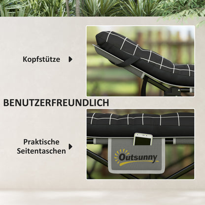 Folding Camp Bed with Mattress Carry Bag 190 x 67 x 37 cm Guest Bed up to 150 kg Camp Bed for Adults Folding Bed for Indoor, Outdoor, Garden Camping Travel Black