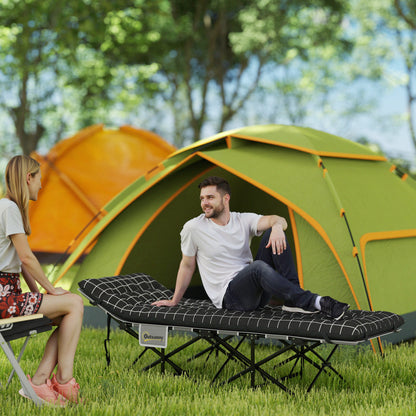 Folding Camp Bed with Mattress Carry Bag 190 x 67 x 37 cm Guest Bed up to 150 kg Camp Bed for Adults Folding Bed for Indoor, Outdoor, Garden Camping Travel Black