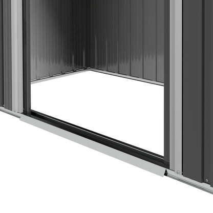 Metal Garden Shed 1.8 m², Metal Tool Shed, 194 x 110 x 184 cm, Large Outdoor Storage Space with Sliding Doors and 4 Vents, Dark Gray