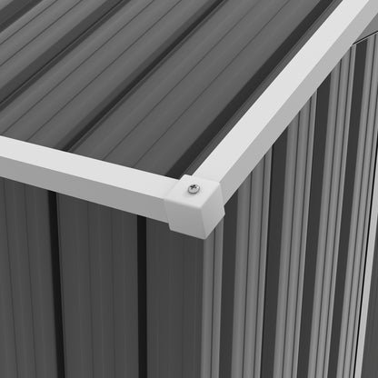 Metal Garden Shed 1.8 m², Metal Tool Shed, 194 x 110 x 184 cm, Large Outdoor Storage Space with Sliding Doors and 4 Vents, Dark Gray