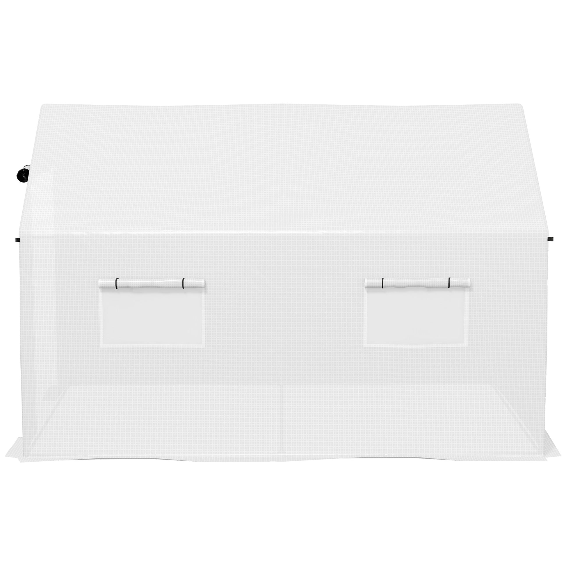 Outdoor Greenhouse 2x3x2 m Tunnel Greenhouse with 4 Mesh Windows and Zipper Door Anti-UV Greenhouse for Patio Garden Terrace White