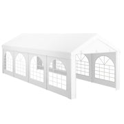 Reception Tent, Gazebo, Marquee 8 x 3 m with 8 Large Windows 2 Doors 24m² Removable Side Walls for Party, Wedding, Event