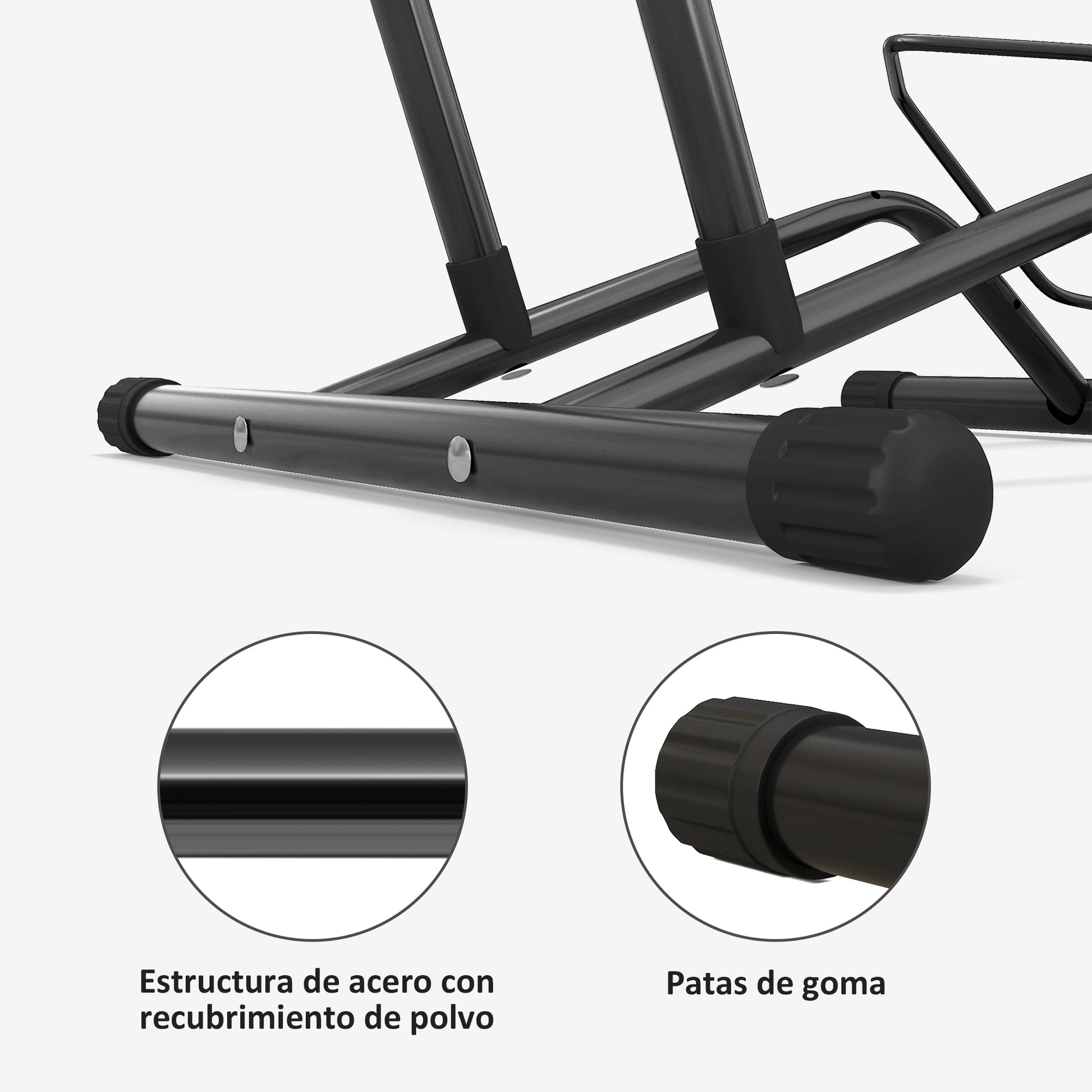 SPORTNOW Bike Parking Rack Steel Bike Stand Floor Bike Rack Portable for Indoor and Outdoor Use 59x41x38 cm Black