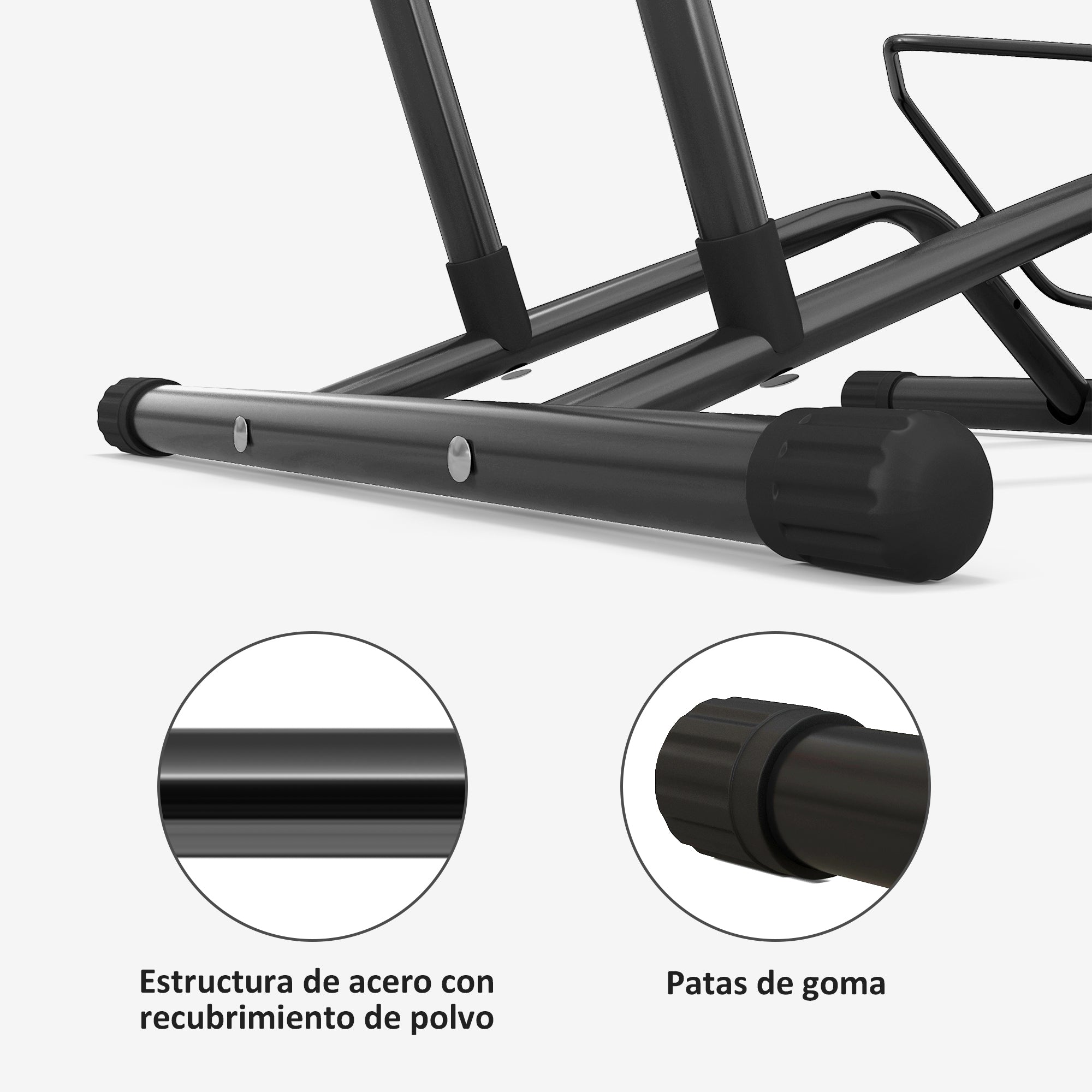 SPORTNOW Bike Parking Rack Steel Bike Stand Floor Bike Rack Portable for Indoor and Outdoor Use 59x41x38 cm Black