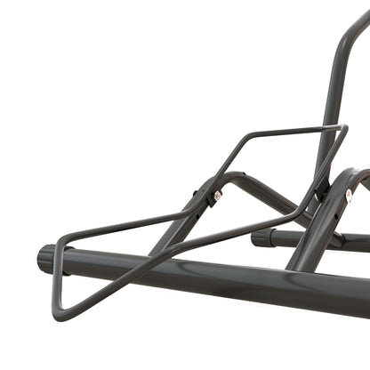 SPORTNOW Bike Parking Rack Steel Bike Stand Floor Bike Rack Portable for Indoor and Outdoor Use 59x41x38 cm Black