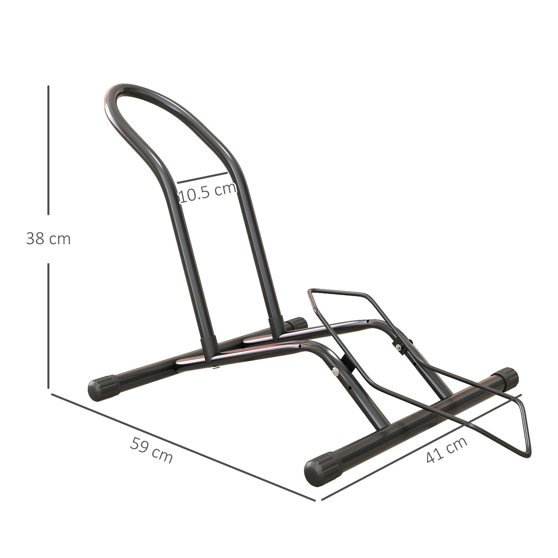 SPORTNOW Bike Parking Rack Steel Bike Stand Floor Bike Rack Portable for Indoor and Outdoor Use 59x41x38 cm Black