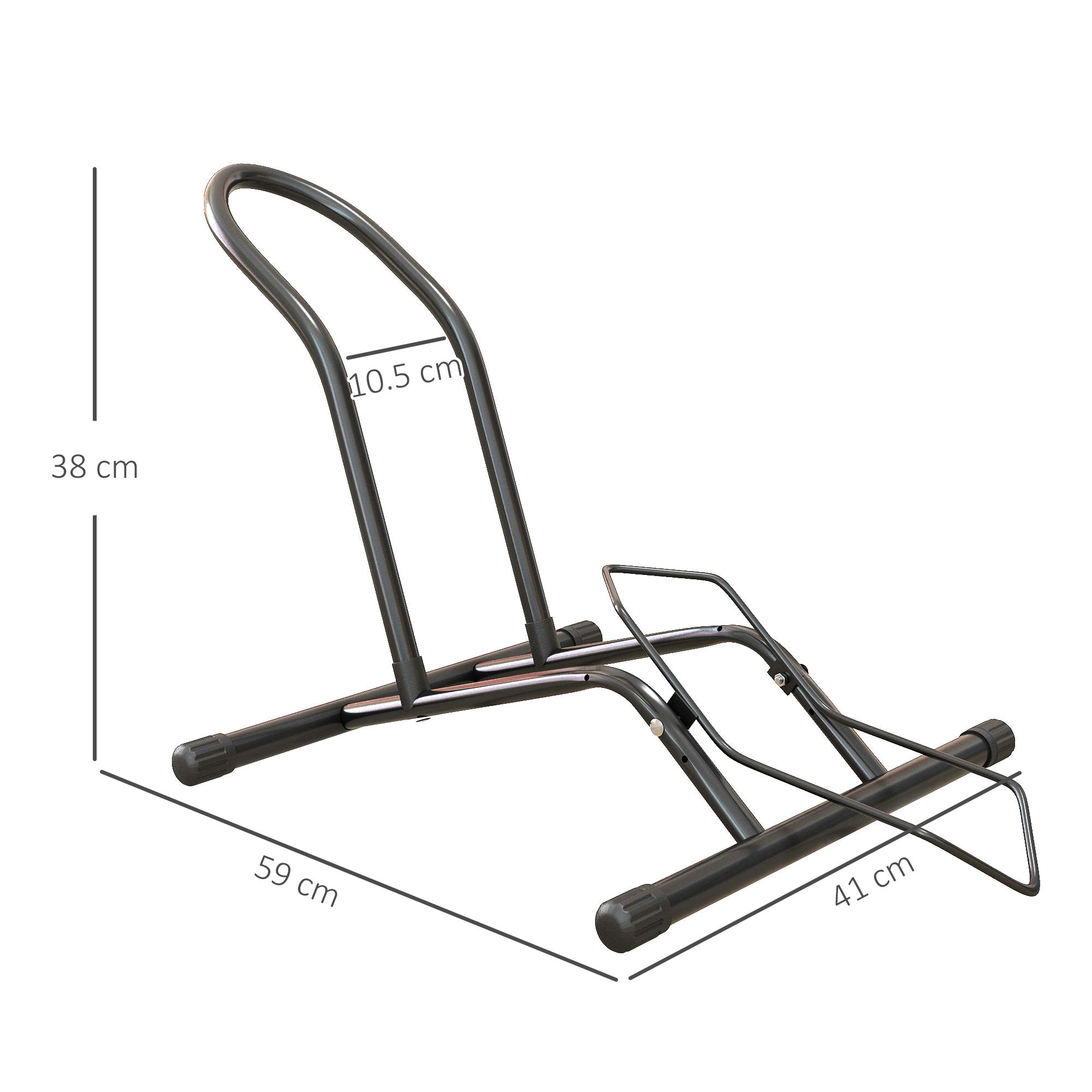 SPORTNOW Bike Parking Rack Steel Bike Stand Floor Bike Rack Portable for Indoor and Outdoor Use 59x41x38 cm Black