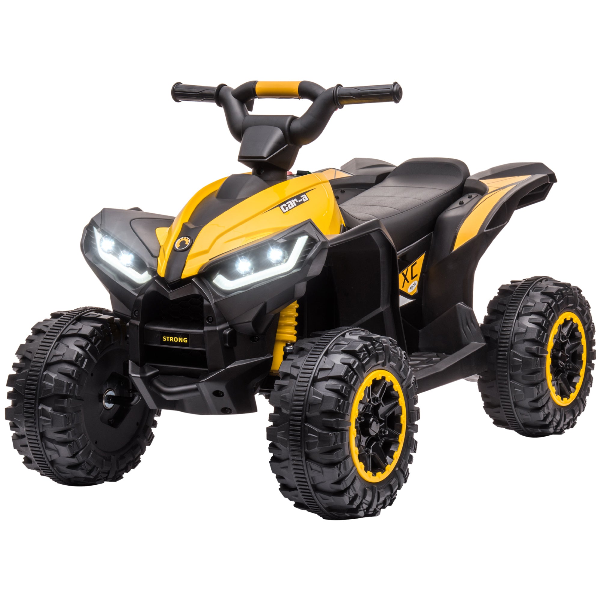 Kids Quad Electric 12V Children’s Quad with Forward, Reverse Function, Music, USB Connection, Horn, LED Headlights 3-6km/h Electric Quad for Kids 3-5 Years Yellow