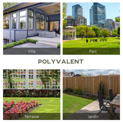 2-Seater Garden Bench Outdoor Patio Terrace High Back Slatted Seat Comfortable Armrests Steel 128 x 62.5 x 81.5 cm Black