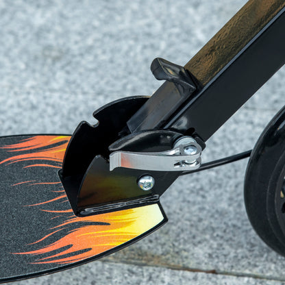 2-Wheel Foldable Scooter for Kids Age 7-14 with Adjustable Handlebar at 3 Levels and Dual Brake - Black