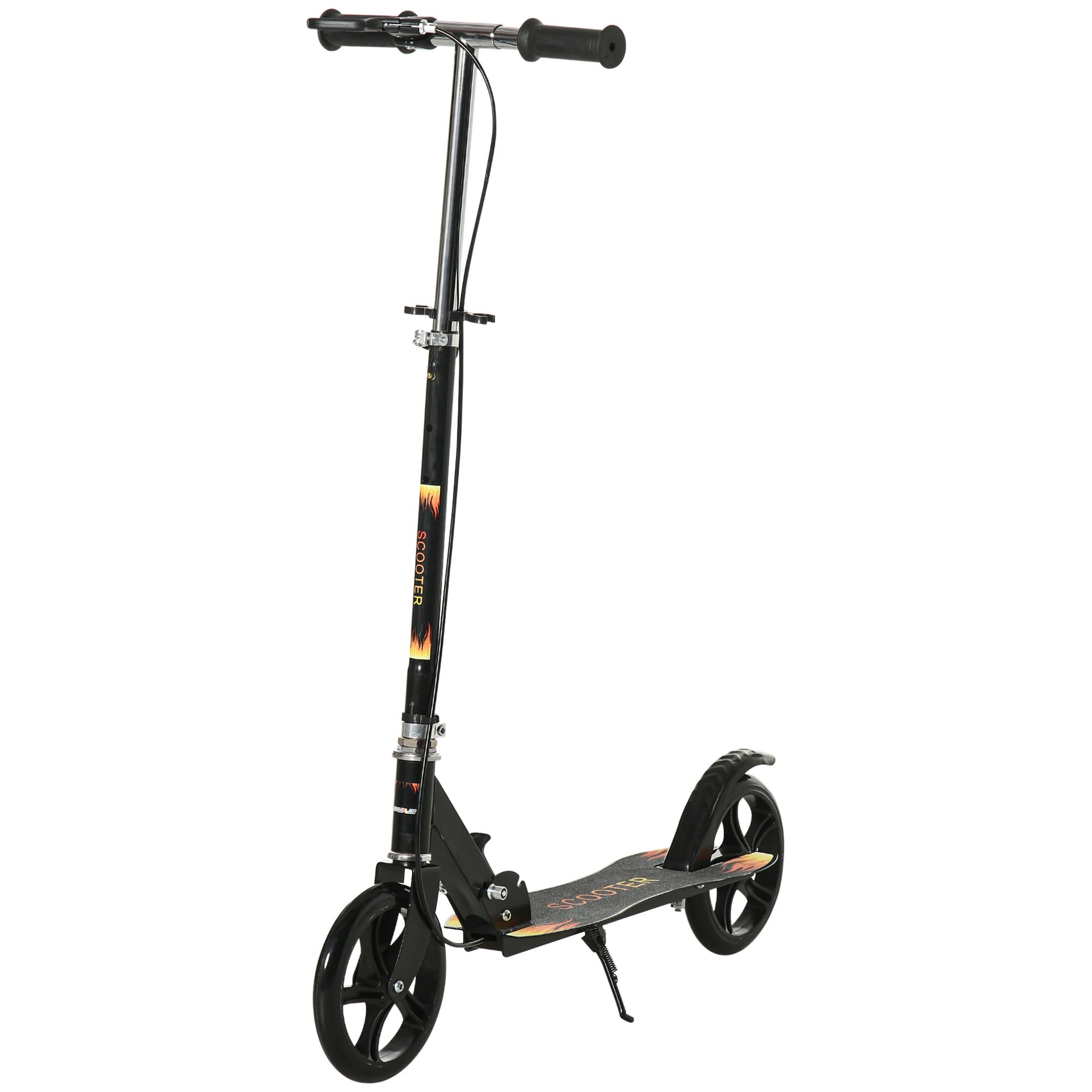 2-Wheel Foldable Scooter for Kids Age 7-14 with Adjustable Handlebar at 3 Levels and Dual Brake - Black
