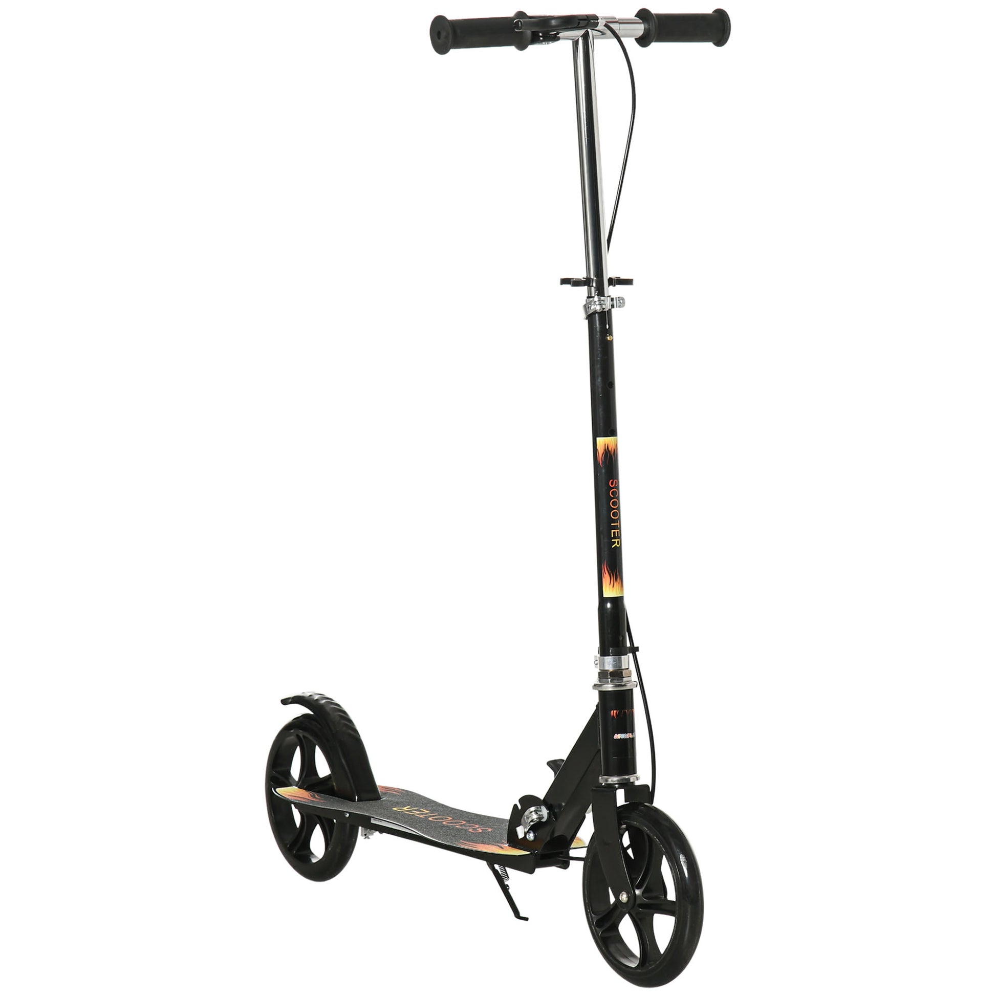 2-Wheel Foldable Scooter for Kids Age 7-14 with Adjustable Handlebar at 3 Levels and Dual Brake - Black