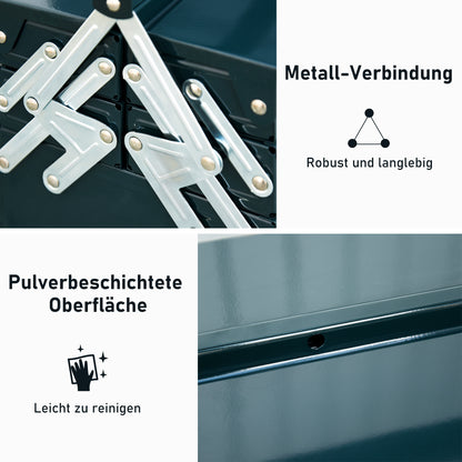 Tool Box Toolbox Assembly Tool Chest Empty Space-saving with 5 Compartments Foldable Stable Steel (SPCC) Dark green 45 x 20 x 34.5 cm