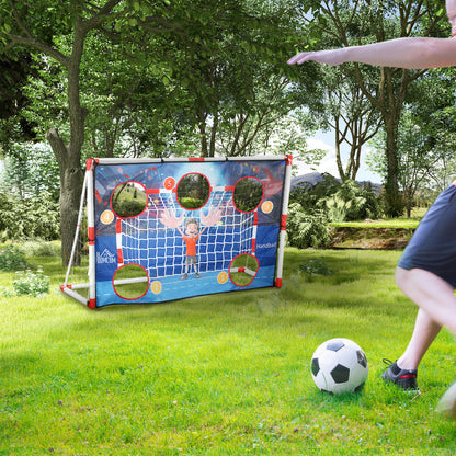 Outdoor Kids Handball Cage, 5 Target Zones Goal, Inflatable Handball, Pump, U-Shaped Ground Stakes, Lightweight Frame
