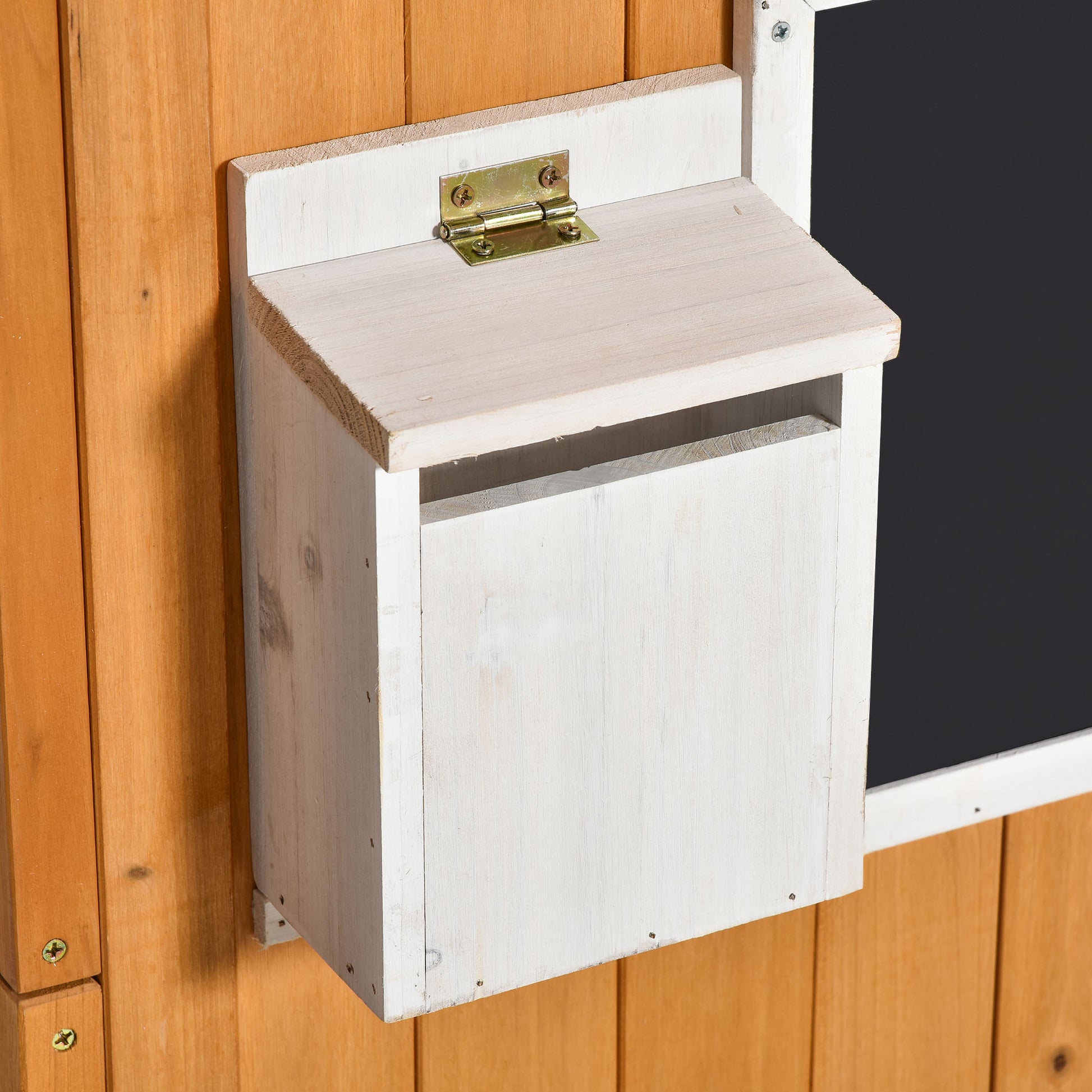 Kids Playhouse Wooden Children's Playhouse with Window Mailbox Outdoor Garden Playhouse with Flower Pot Rack Wooden Playhouse for 3-8 Years Pine Wood Natural 122 x 108 x 135.5 cm