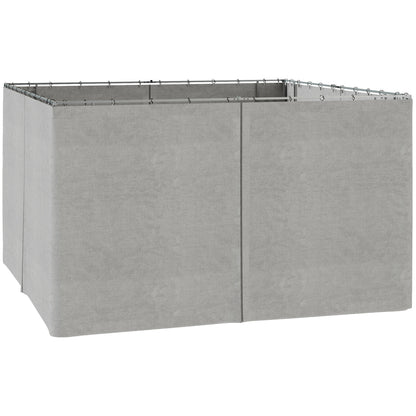 4 Side Panels for 3x4m Pavilion with Hooks, Side Walls for Garden Pavilion Party Tent Polyester Light Grey 352 x 205cm