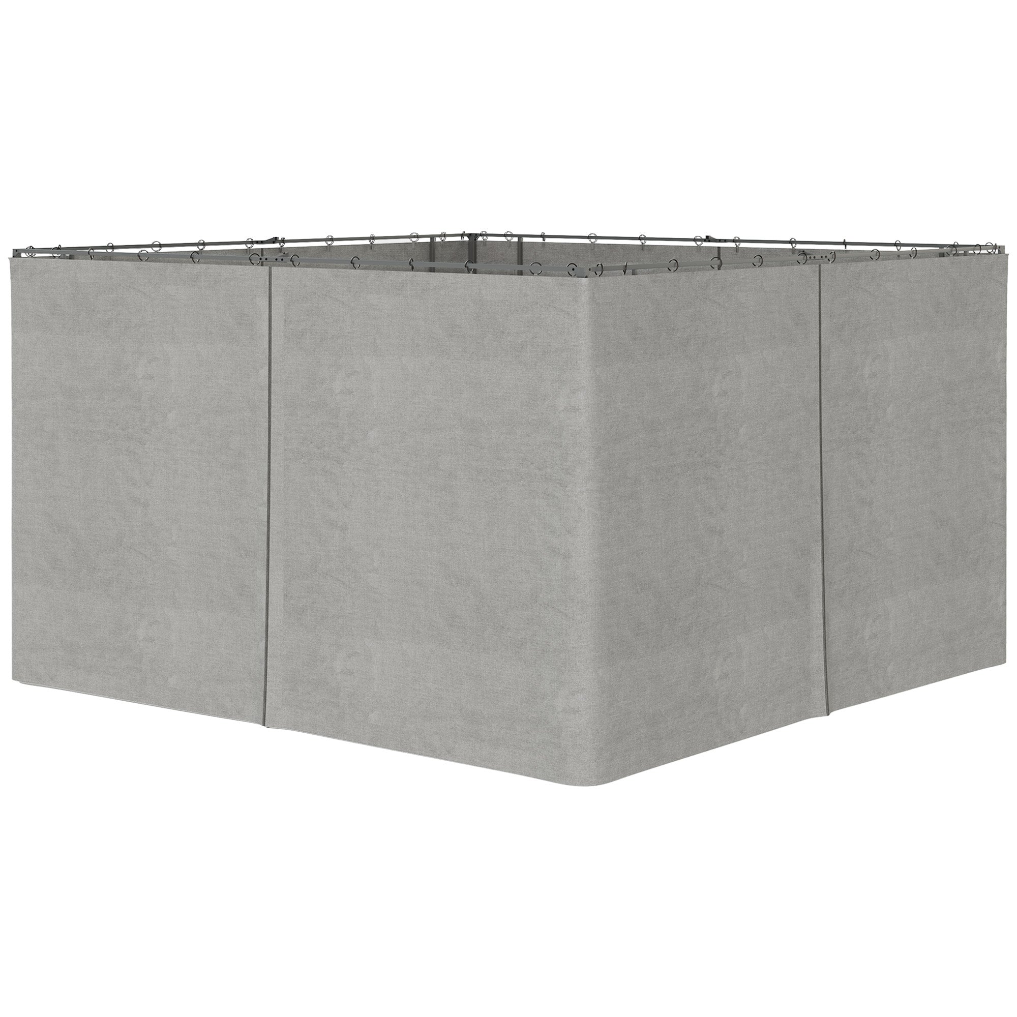 4 Side Panels for 3x4m Pavilion with Hooks, Side Walls for Garden Pavilion Party Tent Polyester Light Grey 352 x 205cm