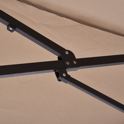 Double Sun Umbrella 455 x 265 cm, UV Protection Parasol with Crank, Balcony Beach Umbrella Windproof Crank Umbrella Sun Protection for Beach Balcony Garden, Light Coffee