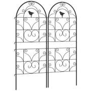 Metal Trellis 2-Piece Set for Planting Rust-Free Trellis with Bird Design for Climbing Plants 19.7x47.2 inches Trellis for Houseplants Plant Trellis for Tomatoes Flowers Climbing Plants Black
