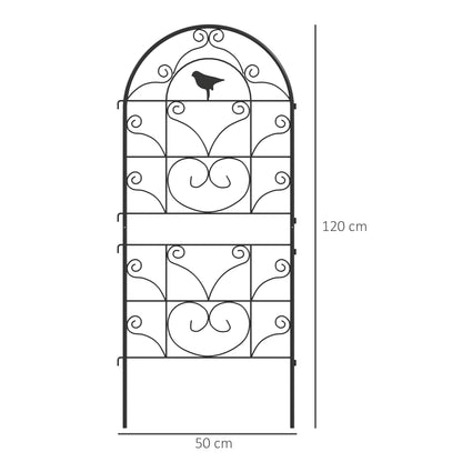 Metal Trellis 2-Piece Set for Planting Rust-Free Trellis with Bird Design for Climbing Plants 19.7x47.2 inches Trellis for Houseplants Plant Trellis for Tomatoes Flowers Climbing Plants Black