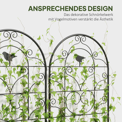 Metal Trellis 2-Piece Set for Planting Rust-Free Trellis with Bird Design for Climbing Plants 19.7x47.2 inches Trellis for Houseplants Plant Trellis for Tomatoes Flowers Climbing Plants Black