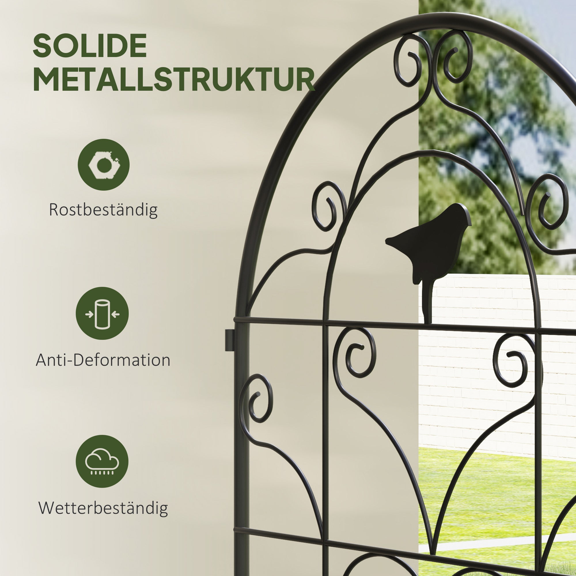 Metal Trellis 2-Piece Set for Planting Rust-Free Trellis with Bird Design for Climbing Plants 19.7x47.2 inches Trellis for Houseplants Plant Trellis for Tomatoes Flowers Climbing Plants Black