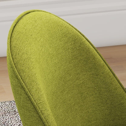 Set of 2 Dining Chairs Kitchen Chairs Upholstered in Linen Fabric with Steel Legs for Living Room Bedroom Load 120 kg 50x52x83 cm Green