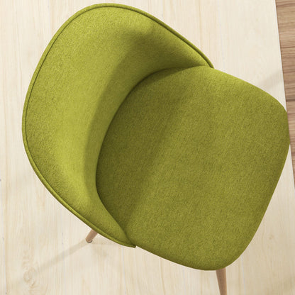 Set of 2 Dining Chairs Kitchen Chairs Upholstered in Linen Fabric with Steel Legs for Living Room Bedroom Load 120 kg 50x52x83 cm Green