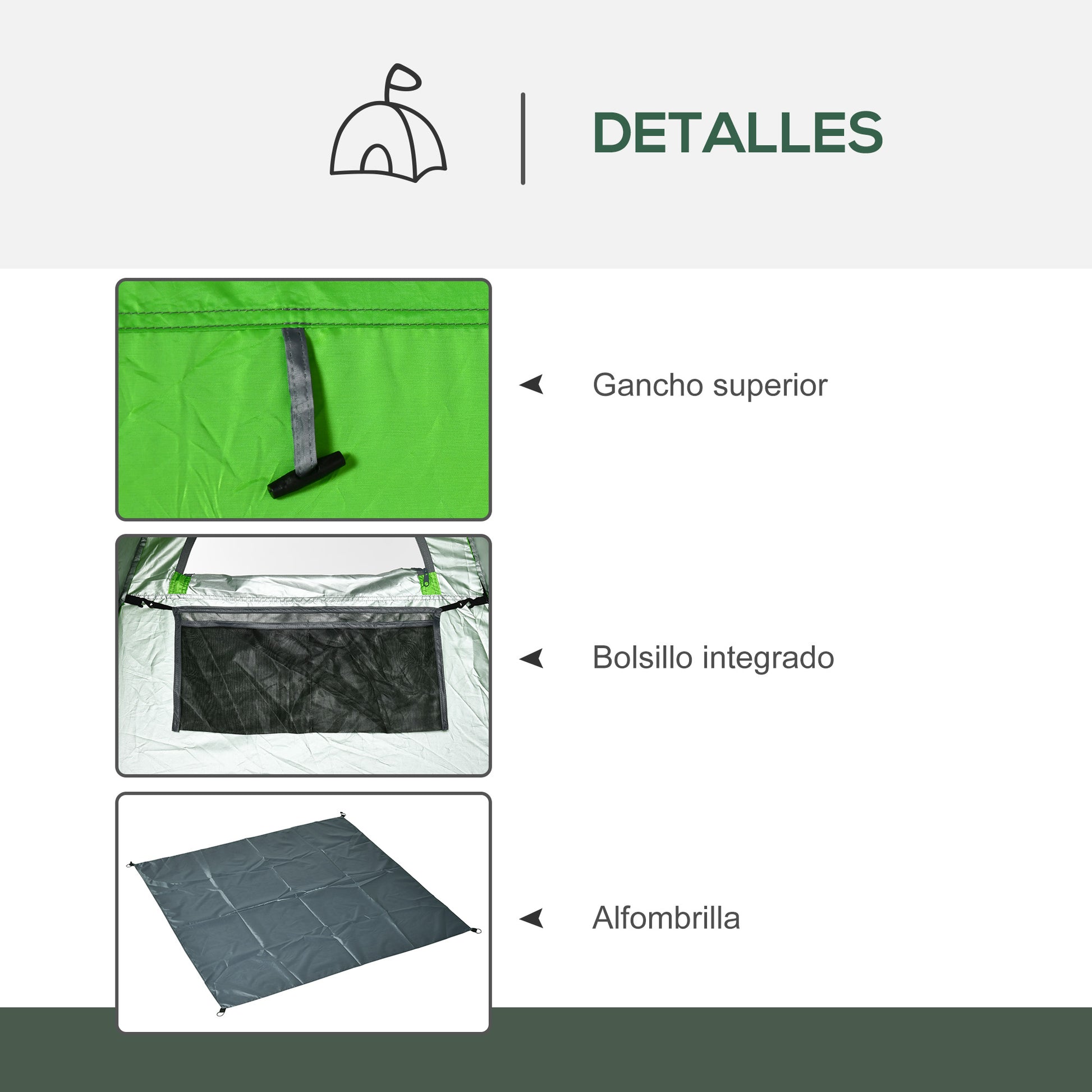 Instant Pop-Up Shower Tent Privacy Portable Tent with 1 Hook Pocket Carrying Bag and UV 20+ for Bathroom Dressing Room Changing Room Toilet 126x124x189 cm Green