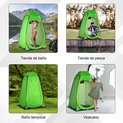 Instant Pop-Up Shower Tent Privacy Portable Tent with 1 Hook Pocket Carrying Bag and UV 20+ for Bathroom Dressing Room Changing Room Toilet 126x124x189 cm Green