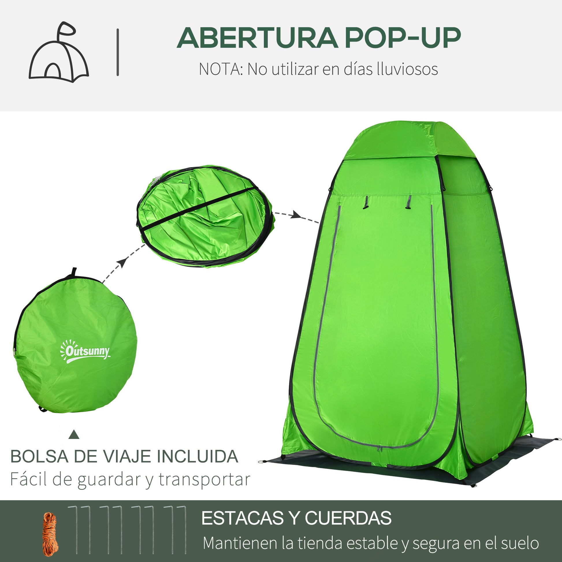 Instant Pop-Up Shower Tent Privacy Portable Tent with 1 Hook Pocket Carrying Bag and UV 20+ for Bathroom Dressing Room Changing Room Toilet 126x124x189 cm Green