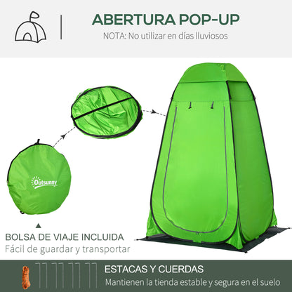 Instant Pop-Up Shower Tent Privacy Portable Tent with 1 Hook Pocket Carrying Bag and UV 20+ for Bathroom Dressing Room Changing Room Toilet 126x124x189 cm Green