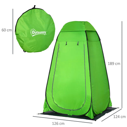 Instant Pop-Up Shower Tent Privacy Portable Tent with 1 Hook Pocket Carrying Bag and UV 20+ for Bathroom Dressing Room Changing Room Toilet 126x124x189 cm Green