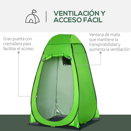 Instant Pop-Up Shower Tent Privacy Portable Tent with 1 Hook Pocket Carrying Bag and UV 20+ for Bathroom Dressing Room Changing Room Toilet 126x124x189 cm Green
